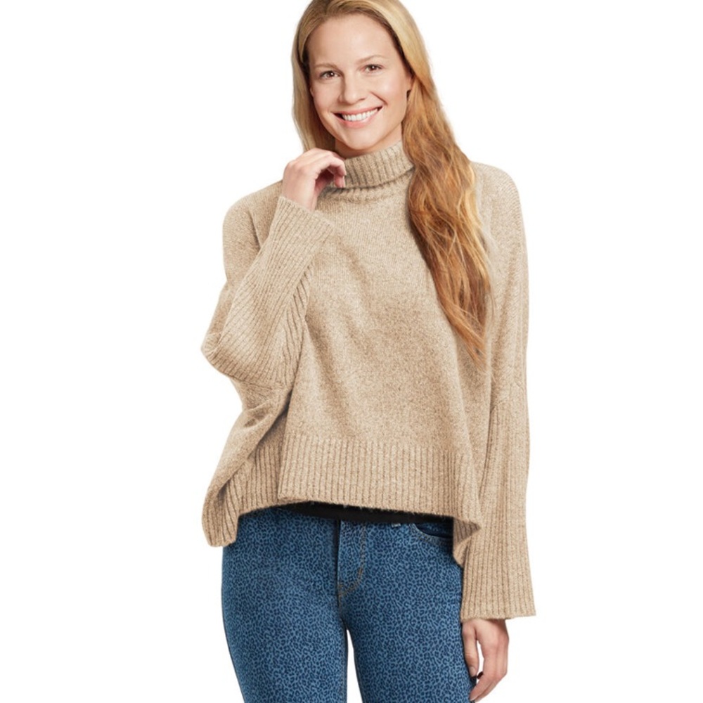 🆕 Charcoal Recycled Knit Ribbed Funnel Neck Sweater *Various colors available - Picture 3 of 5